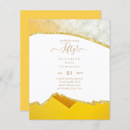 Glamor de 50 Convites de aniversário