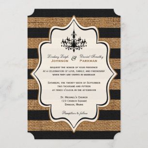 Glamor Russo, Convite de casamento FAUX Burlap