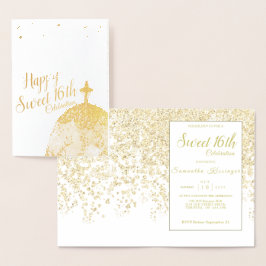 Glamor Spark Dourado - Folha de Convite 16 Doce