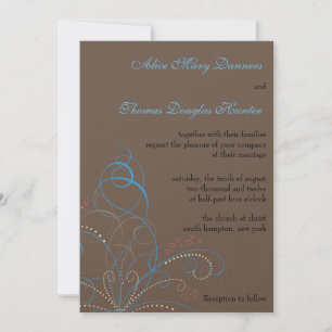 Glamor Swirls - Cartão de convite para casamento