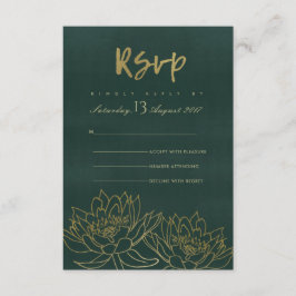 GLAMOROSO DOURADO ESCURO VERDE LOTUS FLORAL RSVP
