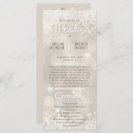 Glamorous Champagne Glitter Luxury Weding Program