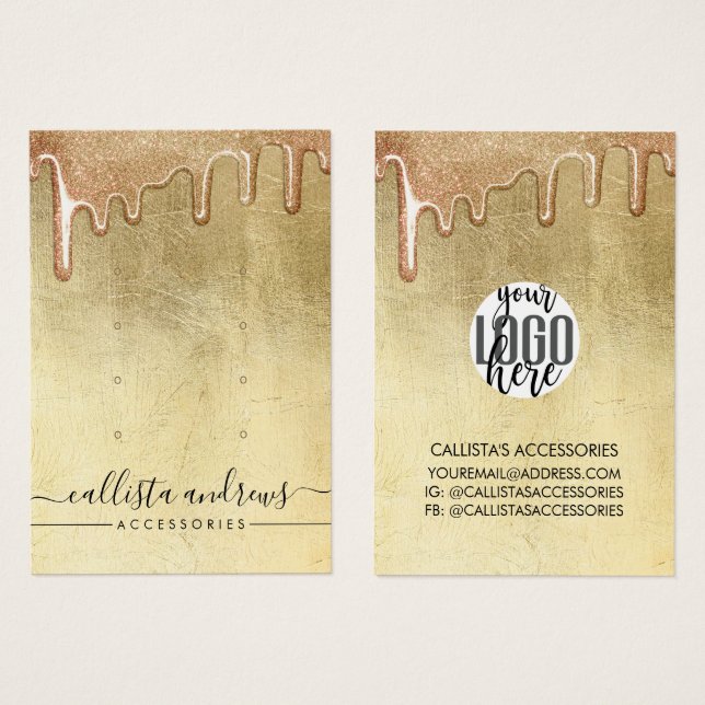 Glamorous Dourado Espesso Glitter Drives para Logo (Frente & Verso)