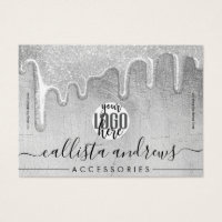 Glamorous Silver Thick Glitter Drivers Logotipo - 