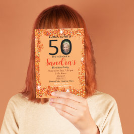 Glamour personalizado do 50º convite de aniversári