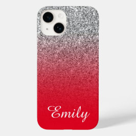 Glamour Vermelho e Prata Ombre Personalizado