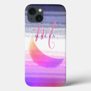 Glamouroso Estilo Ombre Lua Abstrato Monograma