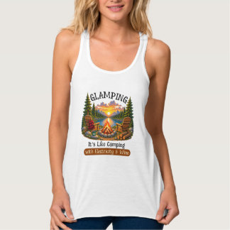 Glamping É Como Acampar Camiseta Feminina