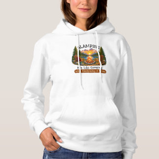 Glamping É Como Acampar Camiseta Feminina De Molet