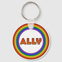 GLBT Ally Chaveiro (Estilo de Botão)