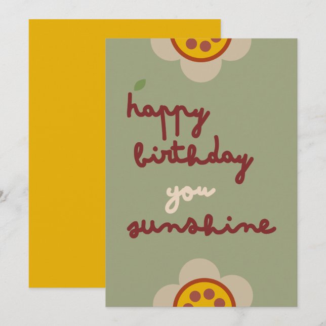 GLEAM GLADE - Cartão de Convite Floral de Aniversá (Frente/Verso)