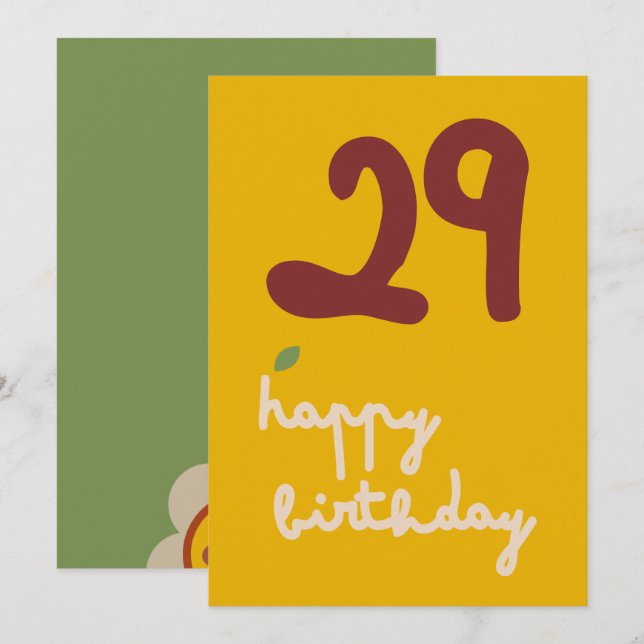 GLEAM GLADE - Cartão de Convite Floral de Aniversá (Frente/Verso)