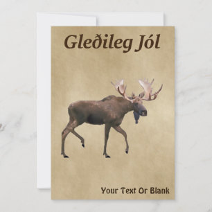Gleðileg Jól - Bull Moose Em Papel Antigo