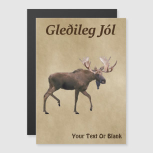 Gleðileg Jól - Bull Moose Em Papel Antigo