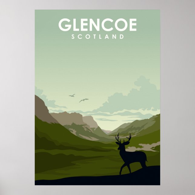 Glencoe Scotland National Park Poster de viagens (Frente)