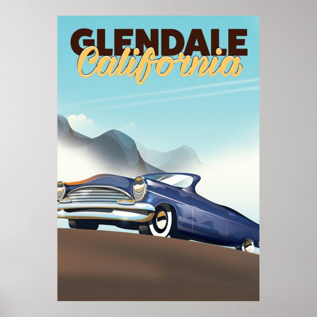 Glendale, poster de viagens da Califórnia (Frente)