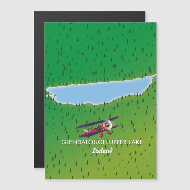 Glendalough Upper Lake Irlanda mapa (Frente/Verso)