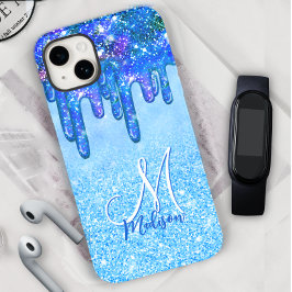Glitter azul-glúteo azul pinga monograma notebook