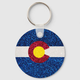 Glitter Colorado flag chaveiro