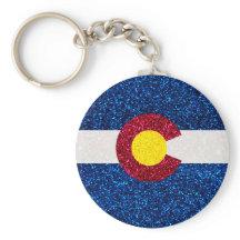 Glitter Colorado flag chaveiro