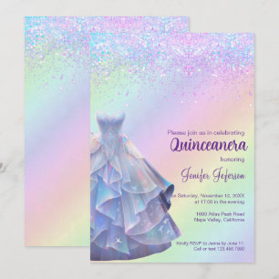 Glitter confetti Quinceanera Convite