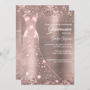 Glitter confetti Quinceanera Convite