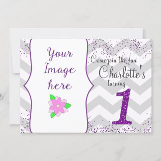 Glitter Convite de aniversário