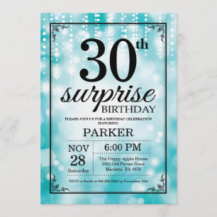 Glitter de aniversário de 30 anos de Convite Surp