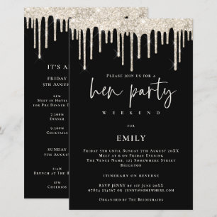 Glitter de Creme de Orçamento Hen Weekend Black I