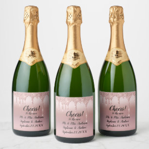Glitter de Discagem Dourada de Rosa Personalizado