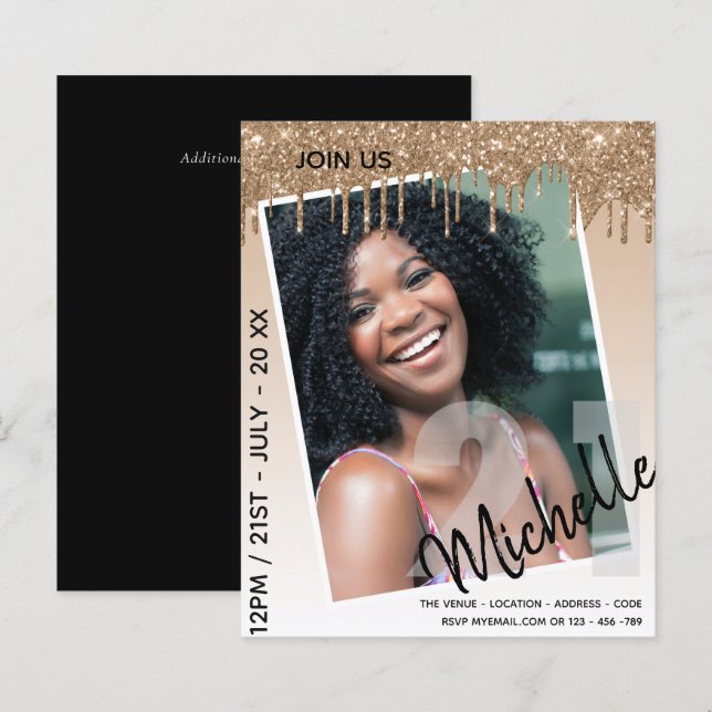 Glitter de Drivers de FOTO aniversário de 21 anos  (Frente/Verso)