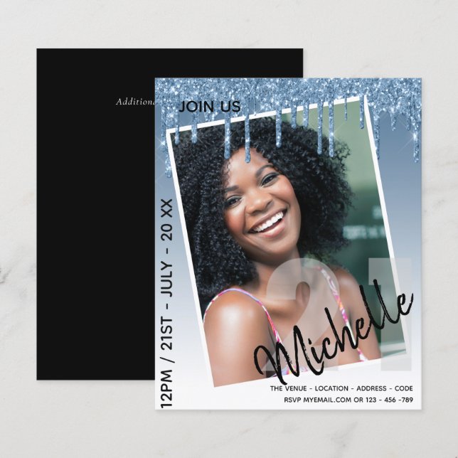 Glitter de Drivers de FOTO aniversário de 21 anos  (Frente/Verso)