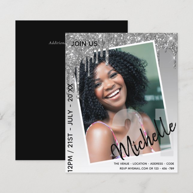 Glitter de Drivers de FOTO aniversário de 21 anos  (Frente/Verso)