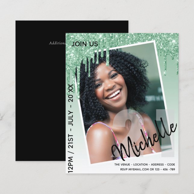 Glitter de Drivers de FOTO aniversário de 21 anos  (Frente/Verso)