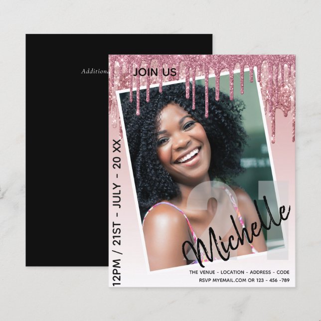 Glitter de Drivers de FOTO aniversário de 21 anos  (Frente/Verso)