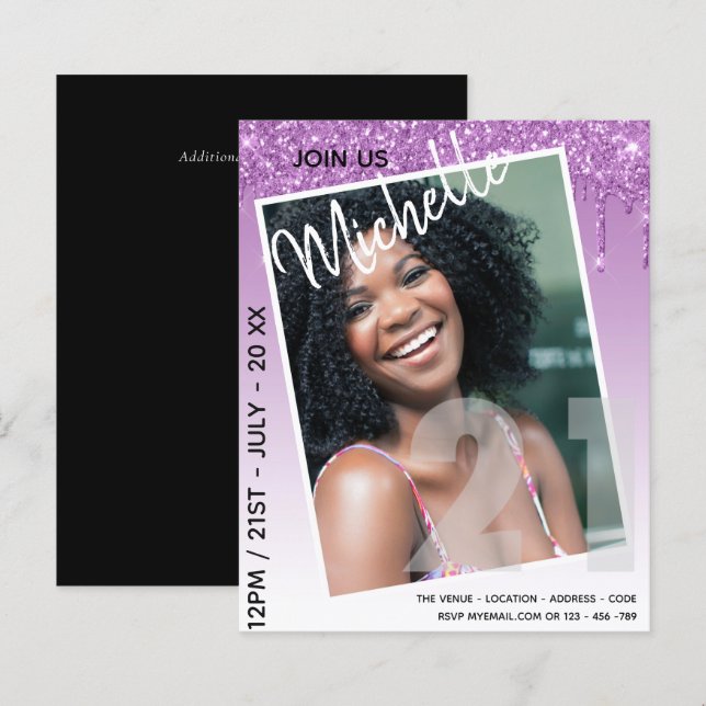 Glitter de Drivers de FOTO aniversário de 21 anos  (Frente/Verso)