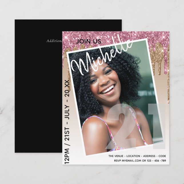 Glitter de Drivers de FOTO aniversário de 21 anos  (Frente/Verso)