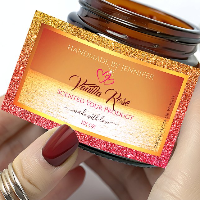 Glitter de etiquetas de produto do Oceano Amarelo  (Criador carregado)