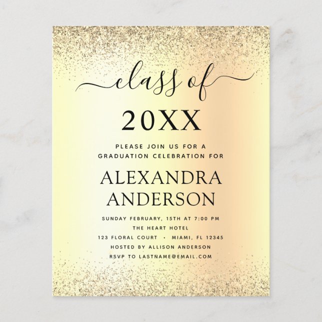 Glitter de Festa de formatura Preto Dourado 2023 (Frente)