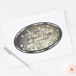 Glitter de Platina Sparkle Etiquetas de produto Et