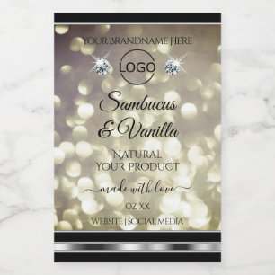 Glitter de Platina Sparkle Etiquetas de produto Et
