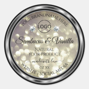 Glitter de Platina Sparkle Etiquetas de produto Et