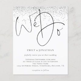 Glitter De Prata De Orçamento Nós Fazemos Convite