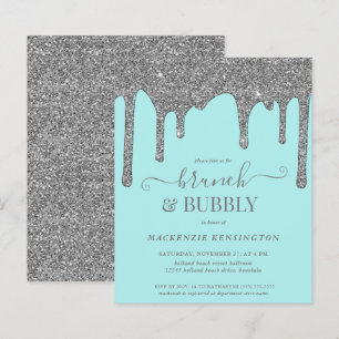 Glitter de Prata de Teal do Orçamento Escrega Bru