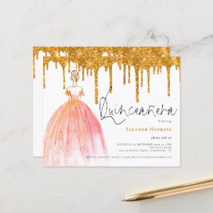 Glitter Dourado de Orçamento Diminui Quinceanera C