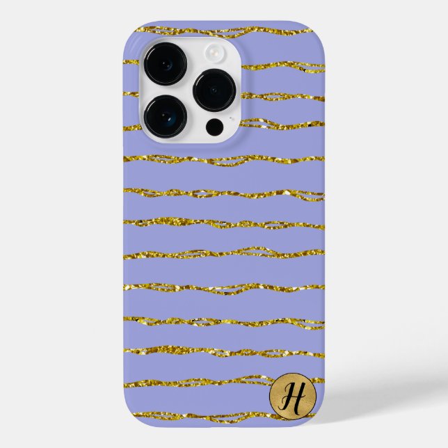 Glitter Dourado e Capa de telefone azul (Verso)