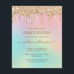 Glitter Dourado e Rainbow Sweet 16<br><div class="desc">Coloque o design do Convite de festas Glitter Dourado.O modelo está configurado para que tudo o que você precisa fazer é adicionar os detalhes da sua parte. Também estão disponíveis artigos de papelaria e de festa correspondentes.</div>