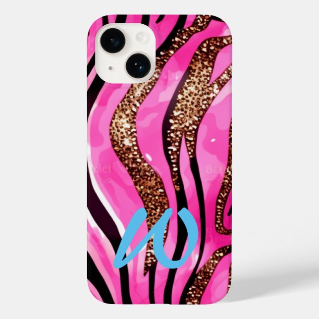 Glitter Dourado Rosa Monograma (Verso)