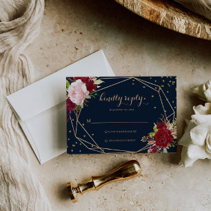 Glitter geométrico Dourado e Cartão Rsvp Tropical