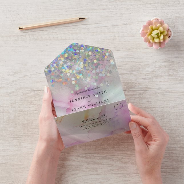 Glitter Holográfico de Mármore de Álcool Elegante (Vídeo)